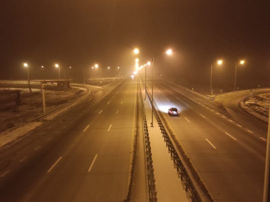 На автодороге "Алматы-Капшагай" восстановлено дорожное освещение